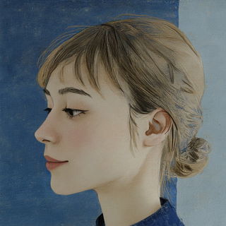 Copygrain Grotesque style, Midjourney V6.1: photographic portrait of female protagonist