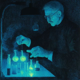 Monumental Ink Silence style, Midjourney V6.1: editorial illustration for popular scientific magazine cover