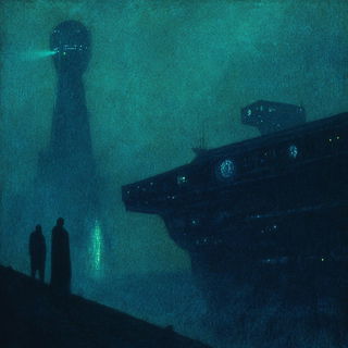 Monumental Ink Silence style, Midjourney V6.1: cinematic shot from sci-fi movie