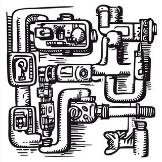Oraclecrank style, Midjourney V6.1: technical infrastructure blueprint schematics