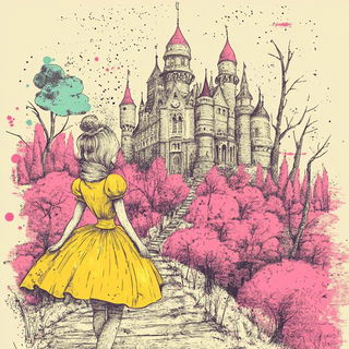 Pluvial Chiaroscuro style, Midjourney V6.1: retro fairy-tale illustration
