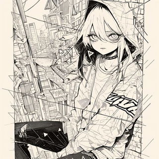 Pluvial Chiaroscuro style, Midjourney V6.1: black-and-white manga comic strip