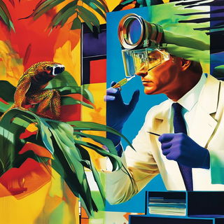 Rabbet Realism style, Midjourney V6.1: editorial illustration for popular scientific magazine cover