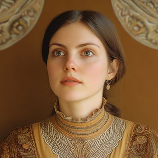 Scanline Solstice style, Midjourney V6.1: photographic portrait of female protagonist