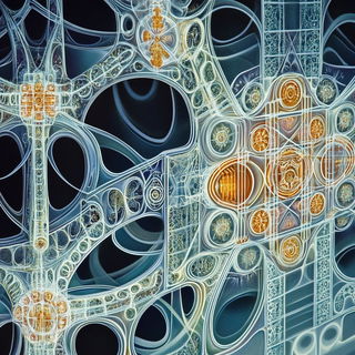 Scanline Solstice style, Midjourney V6.1: technical infrastructure blueprint schematics