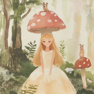 Brinevector style, Midjourney V6.1: retro fairy-tale illustration