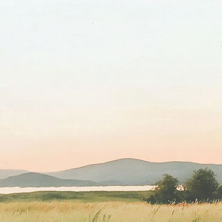 Brinevector style, Midjourney V6.1: realistic landscape photograph of quiet dawn
