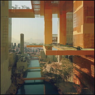 Tidewold Romanticism style, Midjourney V6.1: megacity with futuristic bioarchitecture