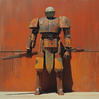 Tidewold Romanticism style, Midjourney V6.1: concept art character design of retropunk steam knight