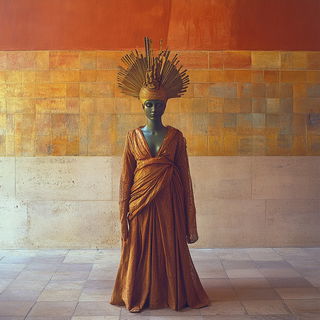 Tidewold Romanticism style, Midjourney V6.1: haute-couture fashion outfit