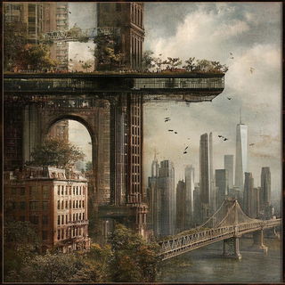 Giantkin Marginalia style, Midjourney V6.1: megacity with futuristic bioarchitecture