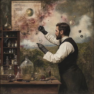 Giantkin Marginalia style, Midjourney V6.1: editorial illustration for popular scientific magazine cover