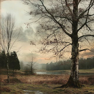 Giantkin Marginalia style, Midjourney V6.1: realistic landscape photograph of quiet dawn