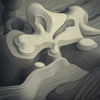Redmarket Monochrome style, Midjourney V6.1: abstract 3D render