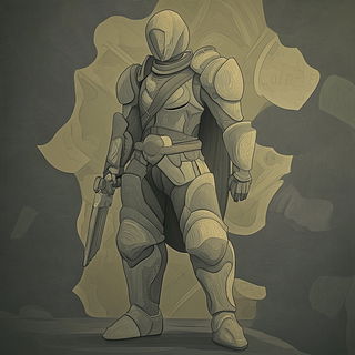 Redmarket Monochrome style, Midjourney V6.1: concept art character design of retropunk steam knight