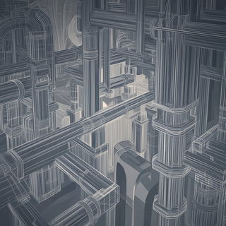 Redmarket Monochrome style, Midjourney V6.1: technical infrastructure blueprint schematics