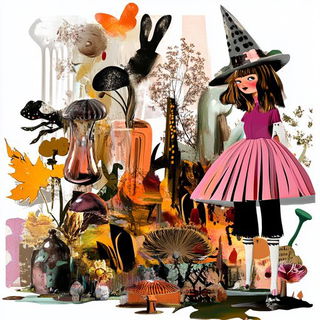Catenary Iron Mythos style, Midjourney V6.1: retro fairy-tale illustration