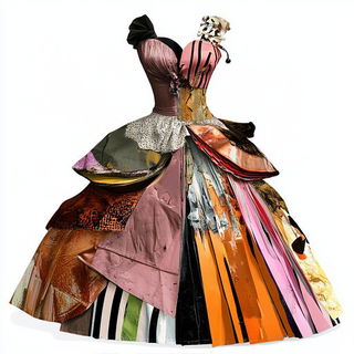 Catenary Iron Mythos style, Midjourney V6.1: haute-couture fashion outfit