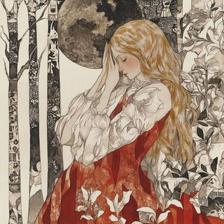Parterre Gridworks style, Midjourney V6.1: retro fairy-tale illustration