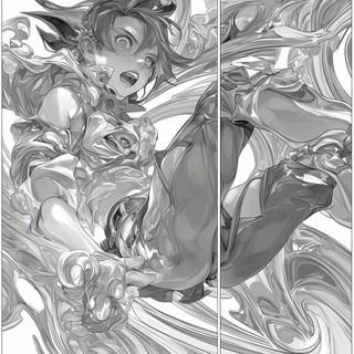 Eroded Magenta Atmospherics style, Midjourney V6.1: black-and-white manga comic strip