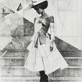 Tendrilcut style, Midjourney V6.1: haute-couture fashion outfit