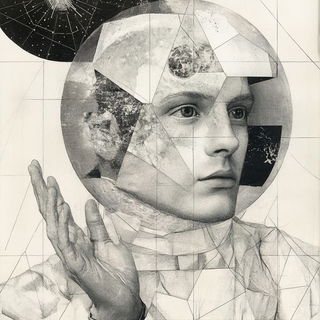 Tendrilcut style, Midjourney V6.1: editorial illustration for popular scientific magazine cover