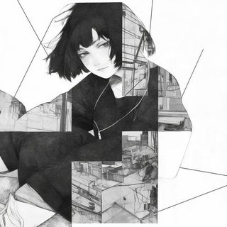 Tendrilcut style, Midjourney V6.1: black-and-white manga comic strip