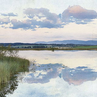 Watercolor Mythoperegrine style, Midjourney V6.1: realistic landscape photograph of quiet dawn