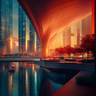Pastelplacard style, Midjourney V6.1: megacity with futuristic bioarchitecture