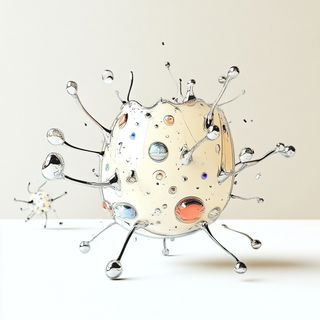 Skull Comet style, Midjourney V6.1: abstract 3D render