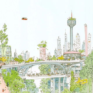 Skull Comet style, Midjourney V6.1: megacity with futuristic bioarchitecture