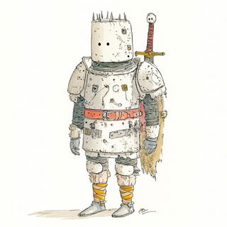 Skull Comet style, Midjourney V6.1: concept art character design of retropunk steam knight