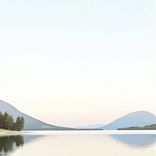Skull Comet style, Midjourney V6.1: realistic landscape photograph of quiet dawn