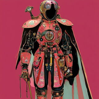 Icebound Oddkin style, Midjourney V6.1: concept art character design of retropunk steam knight