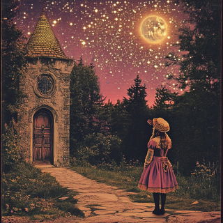 Mythoturbulence style, Midjourney V6.1: retro fairy-tale illustration