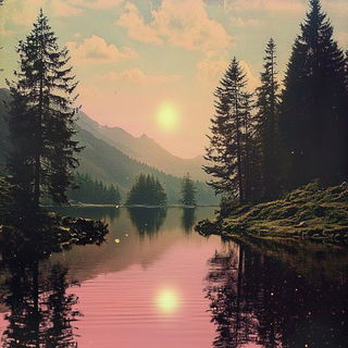 Mythoturbulence style, Midjourney V6.1: realistic landscape photograph of quiet dawn