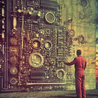 Mythoturbulence style, Midjourney V6.1: technical infrastructure blueprint schematics