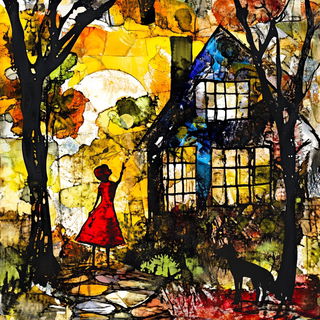 Riverside Machiya style, Midjourney V6.1: retro fairy-tale illustration
