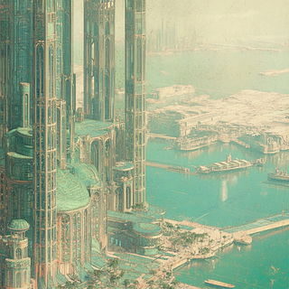 Chrysalis Metropolis style, Midjourney V6.1: megacity with futuristic bioarchitecture