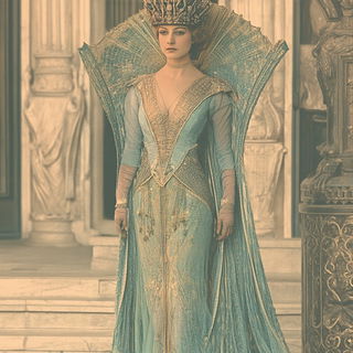 Chrysalis Metropolis style, Midjourney V6.1: haute-couture fashion outfit