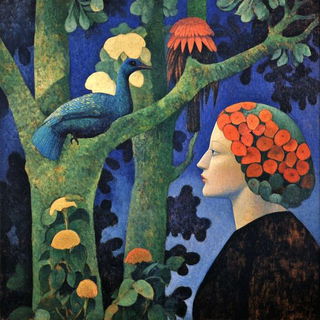 Oculocactus style, Midjourney V6.1: traditional folk art