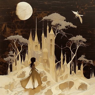 Cloakentrelle style, Midjourney V6.1: retro fairy-tale illustration