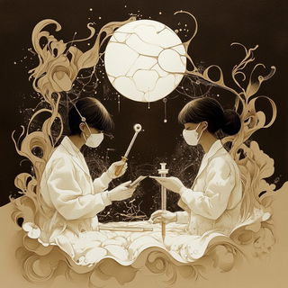 Cloakentrelle style, Midjourney V6.1: editorial illustration for popular scientific magazine cover