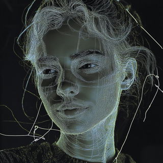 Stratoneon style, Midjourney V6.1: photographic portrait of female protagonist