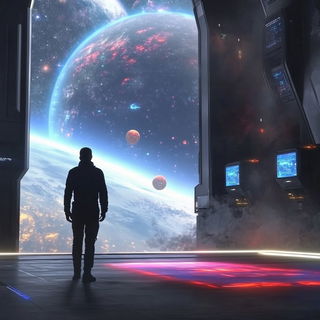 Azurine Folklore style, Midjourney V6.1: cinematic shot from sci-fi movie