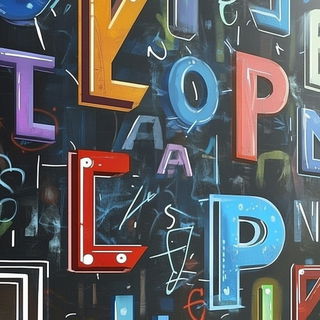 Azurine Folklore style, Midjourney V6.1: typographic composition with large letters