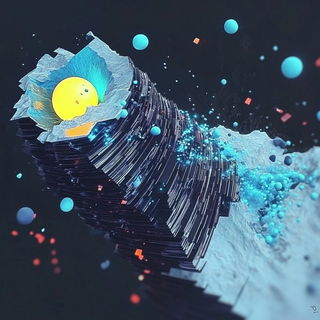 Portal Cutaway style, Midjourney V6.1: abstract 3D render