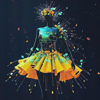 Portal Cutaway style, Midjourney V6.1: haute-couture fashion outfit