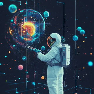 Portal Cutaway style, Midjourney V6.1: editorial illustration for popular scientific magazine cover