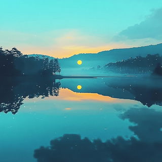 Portal Cutaway style, Midjourney V6.1: realistic landscape photograph of quiet dawn